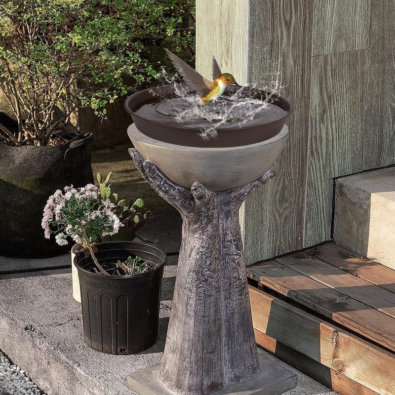 Angde 2 Pack of 18 19 inch Tray, Large Plant Saucer, Bird Baths Tray, Deep Durable Bird Bath Bowls only, Birdbaths for The Garden, Flower Pot Saucers Round (Chocolate Brown) - Image 4